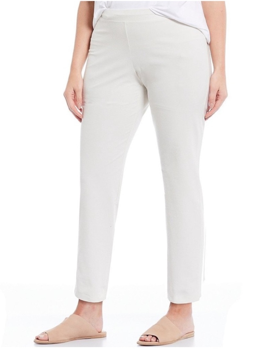 NWT Eileen Fisher Plus Size Washable Stretch Crepe Slim Leg Ankle Pants Sz 1X